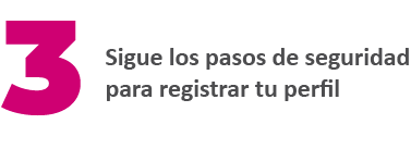 3. Sigue los pasos de seguridad para registrar tu perfil